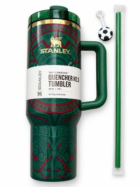 Stanley FIFA World Cup  Green and Red Quencher H2.0 Tumbler with Gold Accent